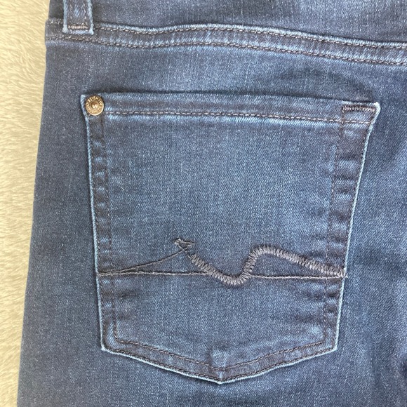 7 For All Mankind Roxanne Ankle Jeans Womens Size 28 Dark Wash Straight Leg - Picture 5 of 16